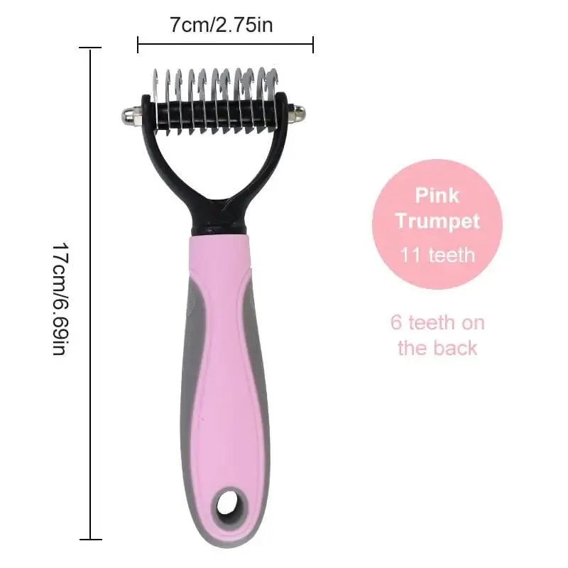 Double-Sided Pet Grooming Comb – Professional Knot Remover Brush for Dogs & Cats