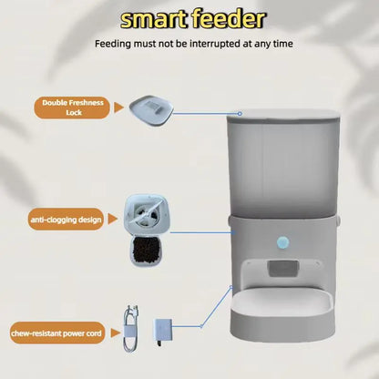 Smart WiFi Automatic Pet Feeder with App Control – Programmable Food Dispenser for Cats & Dogs