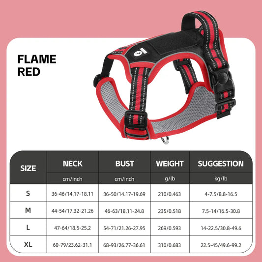 Anti-Pull Reflective Dog Harness – Soft Padded Adjustable Vest for Small, Medium & Large Dogs