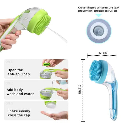 2-in-1 Pet Bath & Grooming Brush with Shampoo Dispenser – Soft Massage Brush for Dogs & Cats