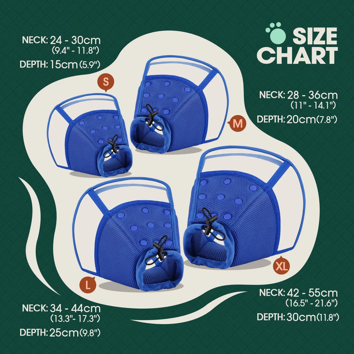 Kuoser Soft Dog Recovery Cone Collar – Adjustable Protective Collar for Small, Medium & Large Dogs