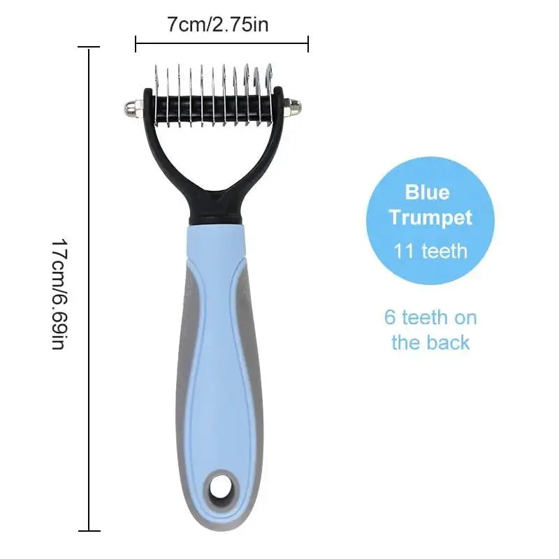 Double-Sided Pet Grooming Comb – Professional Knot Remover Brush for Dogs & Cats