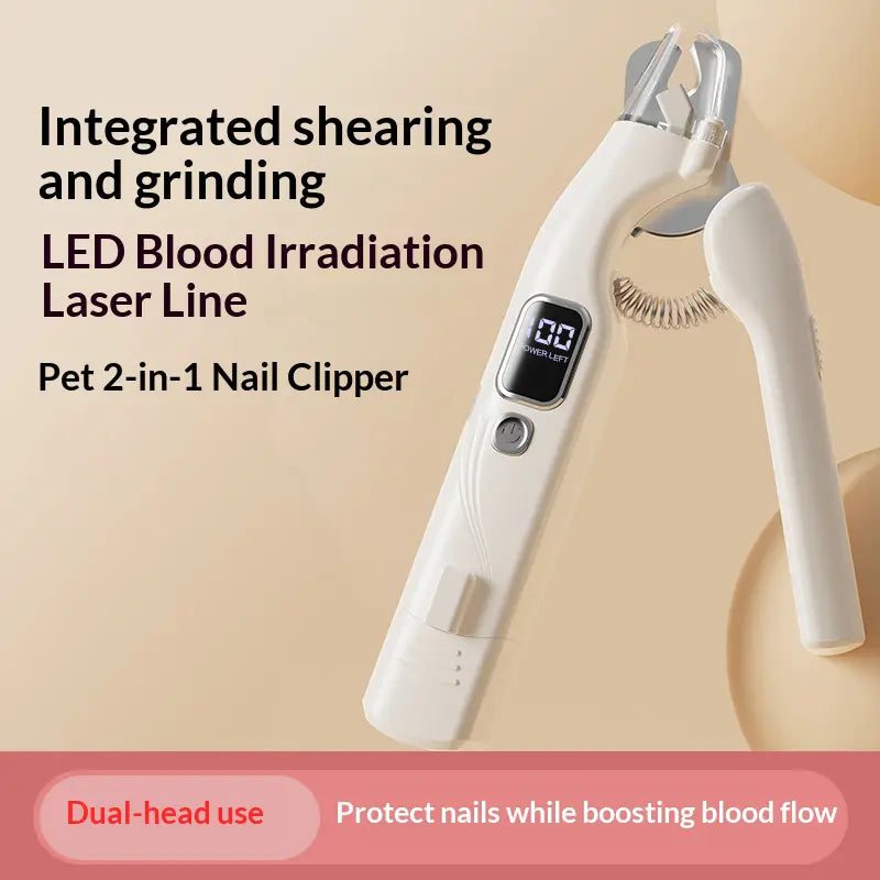 2-in-1 Pet Nail Clipper & Grinder with LED Light – USB-C Rechargeable Nail Trimmer for Cats & Dogs