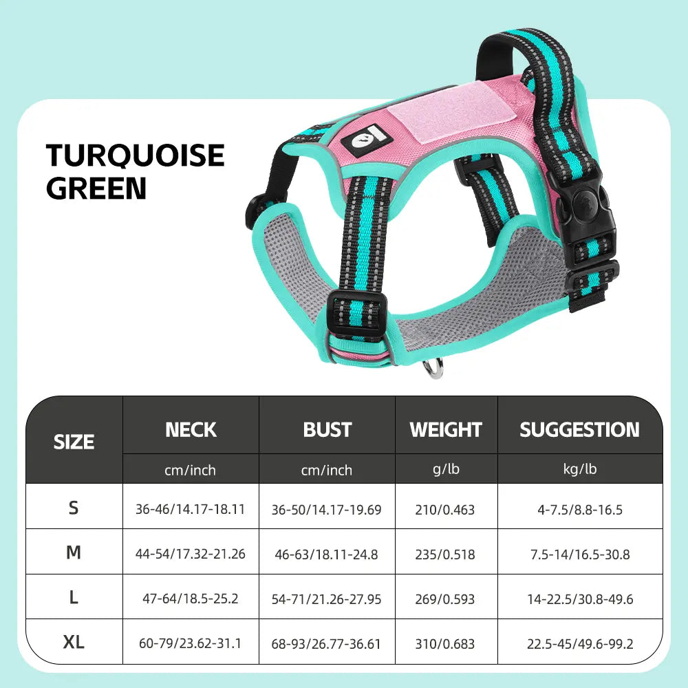 Anti-Pull Reflective Dog Harness – Soft Padded Adjustable Vest for Small, Medium & Large Dogs