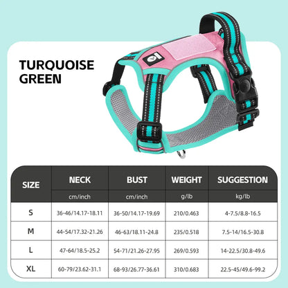 Anti-Pull Reflective Dog Harness – Soft Padded Adjustable Vest for Small, Medium & Large Dogs