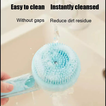 2-in-1 Pet Bath & Grooming Brush with Shampoo Dispenser – Soft Massage Brush for Dogs & Cats