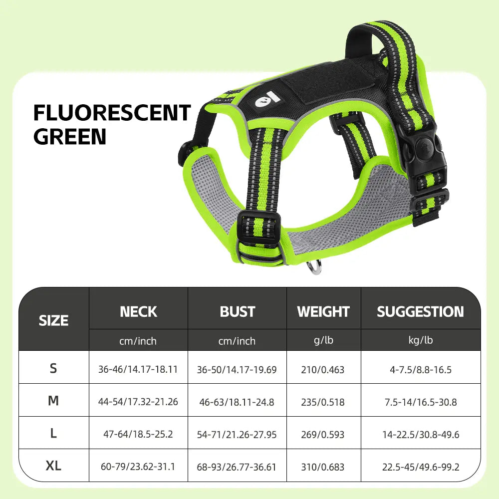 Anti-Pull Reflective Dog Harness – Soft Padded Adjustable Vest for Small, Medium & Large Dogs