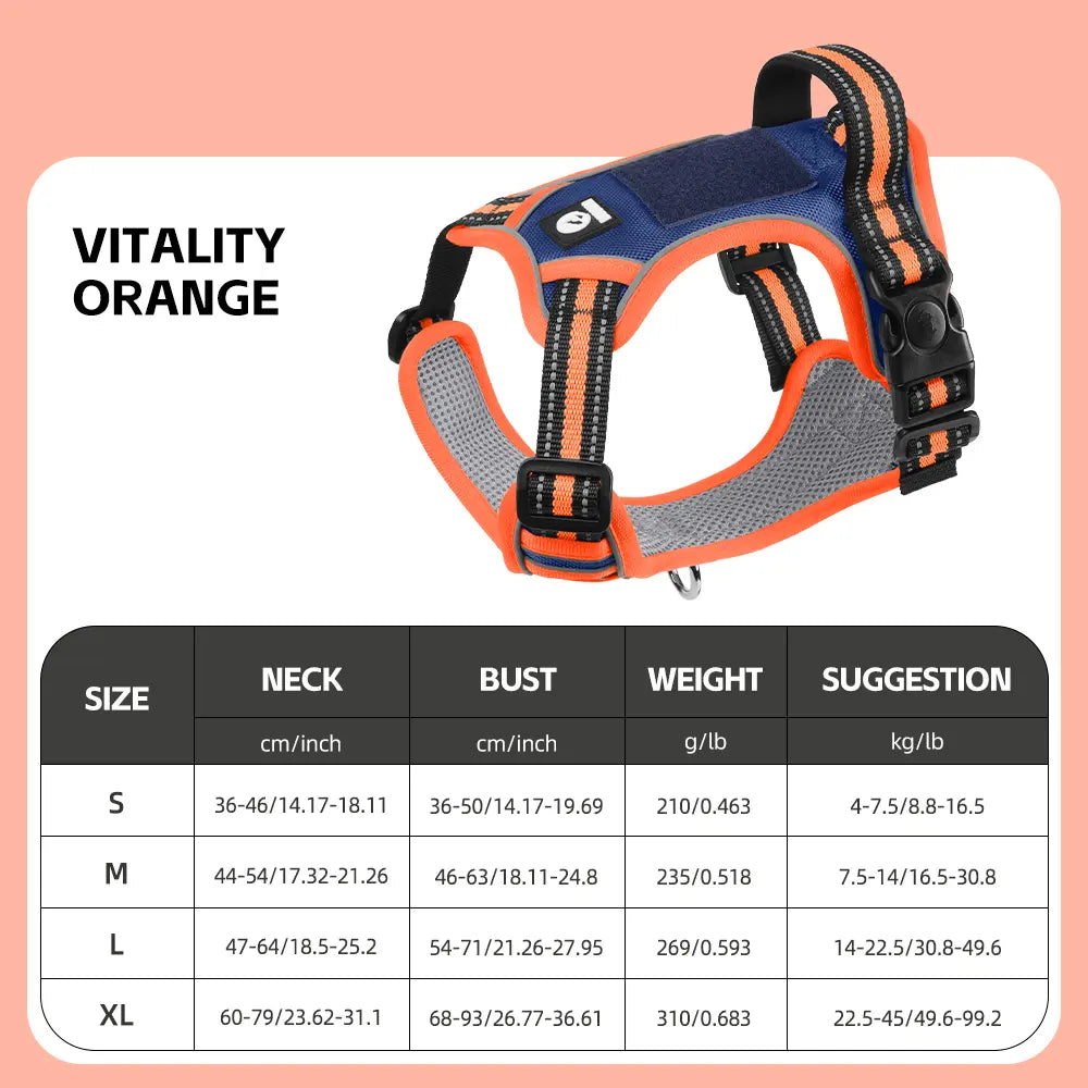 Anti-Pull Reflective Dog Harness – Soft Padded Adjustable Vest for Small, Medium & Large Dogs
