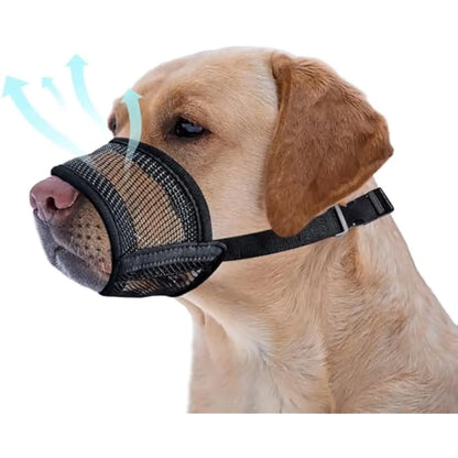 Adjustable Air Mesh Dog Muzzle – Breathable No-Bark Muzzle for Small, Medium & Large Dogs