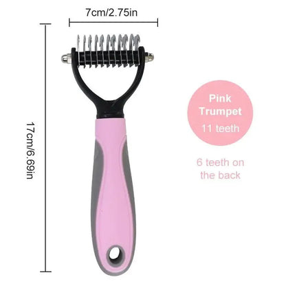 Double-Sided Pet Grooming Comb – Professional Knot Remover Brush for Dogs & Cats