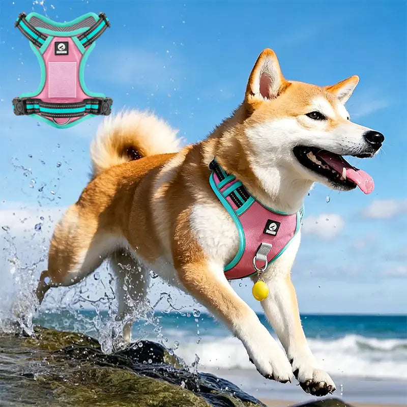 Anti-Pull Reflective Dog Harness – Soft Padded Adjustable Vest for Small, Medium & Large Dogs