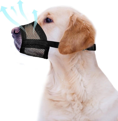 Adjustable Air Mesh Dog Muzzle – Breathable No-Bark Muzzle for Small, Medium & Large Dogs