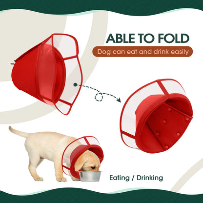 Kuoser Soft Dog Recovery Cone Collar – Adjustable Protective Collar for Small, Medium & Large Dogs