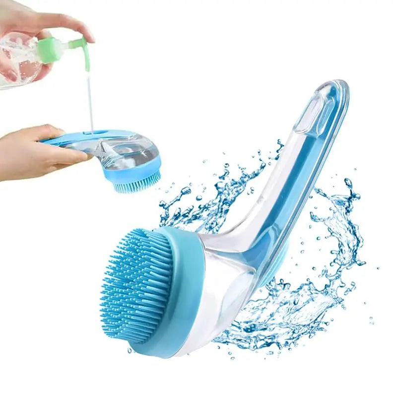 2-in-1 Pet Bath & Grooming Brush with Shampoo Dispenser – Soft Massage Brush for Dogs & Cats