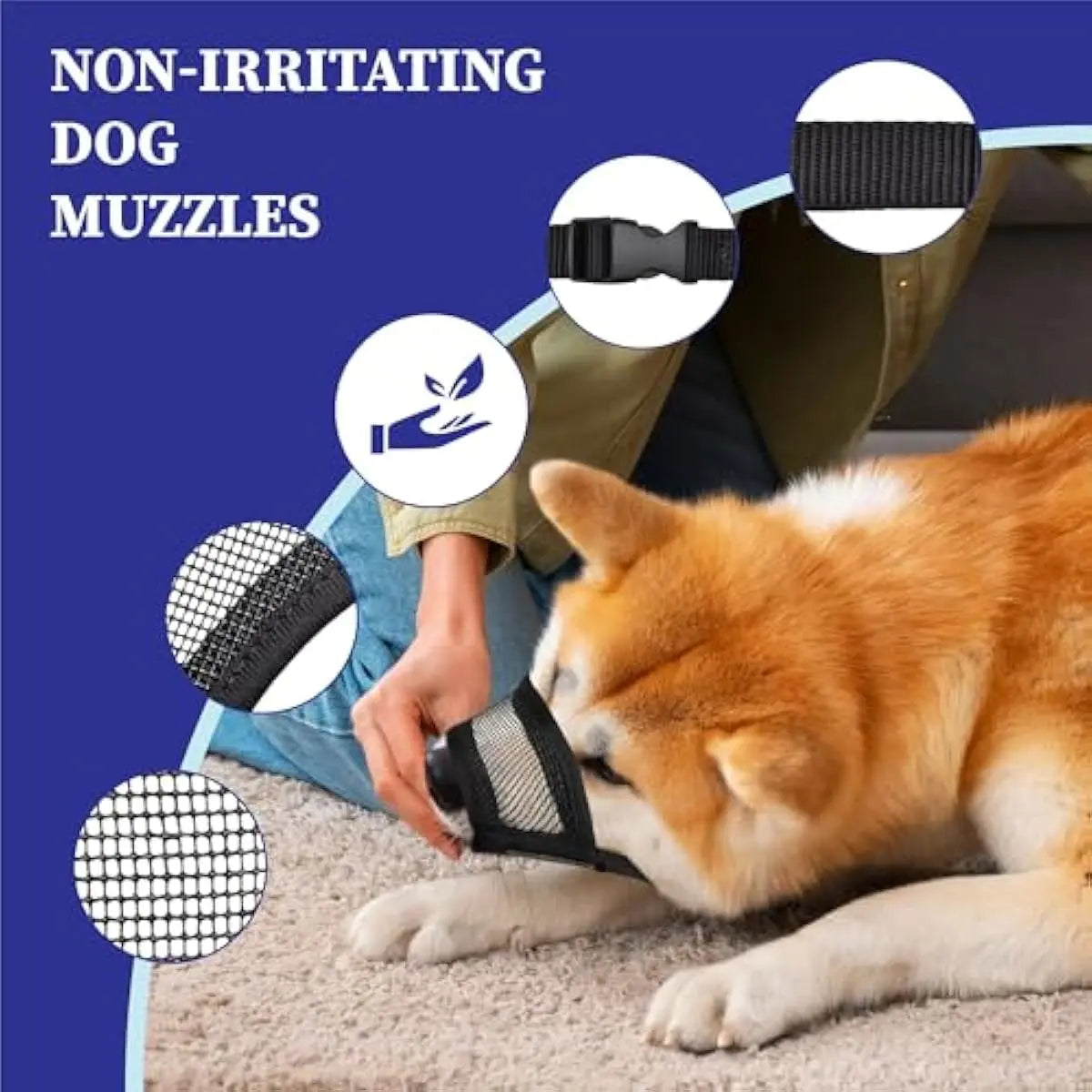 Adjustable Air Mesh Dog Muzzle – Breathable No-Bark Muzzle for Small, Medium & Large Dogs