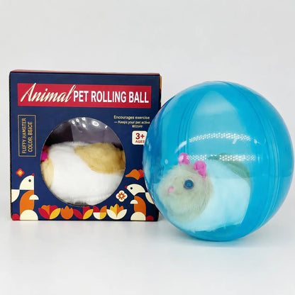 USB Rechargeable Smart Cat Toy – Auto-Rolling Ball with Mouse for Indoor Cats