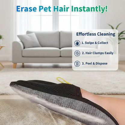 Reusable Pet Hair Removal Glove – Cat & Dog Hair Remover Mitt for Furniture, Bedding & Car