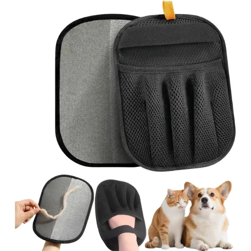 Reusable Pet Hair Removal Glove – Cat & Dog Hair Remover Mitt for Furniture, Bedding & Car